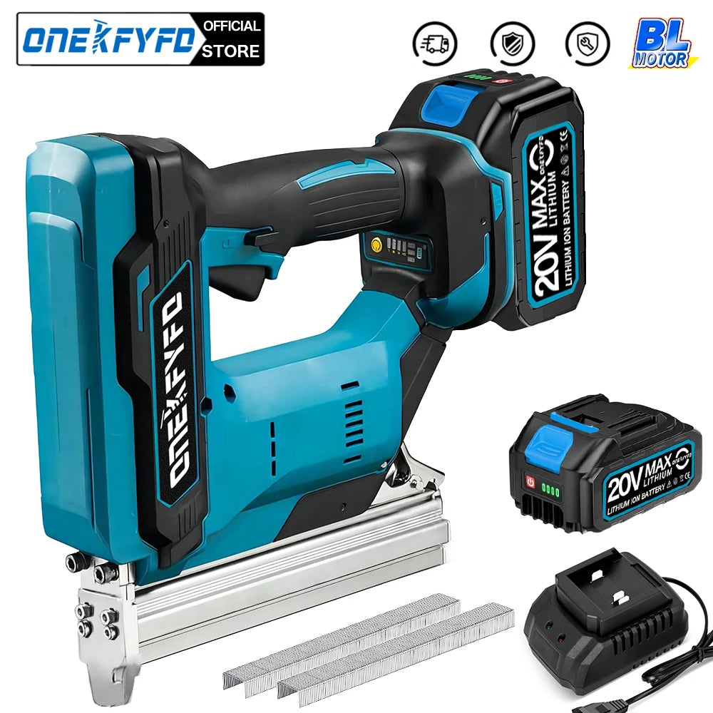 Agrafeuse-bleue-batterie-20V-chargeur-noir-agrafes