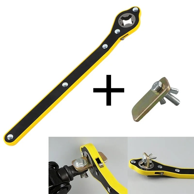 adaptateur, CLE A cliquet Multi usage jaune et cric avec adaptateur