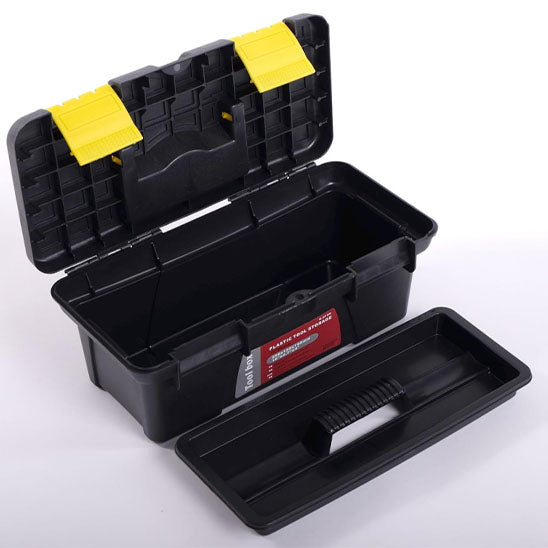 Caisse à outils vide noire ouverte polyvalente