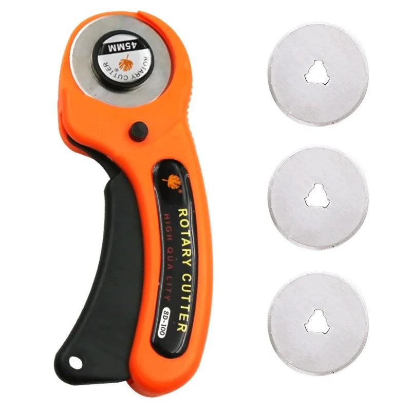 Cutter rotatif orange avec trois lames