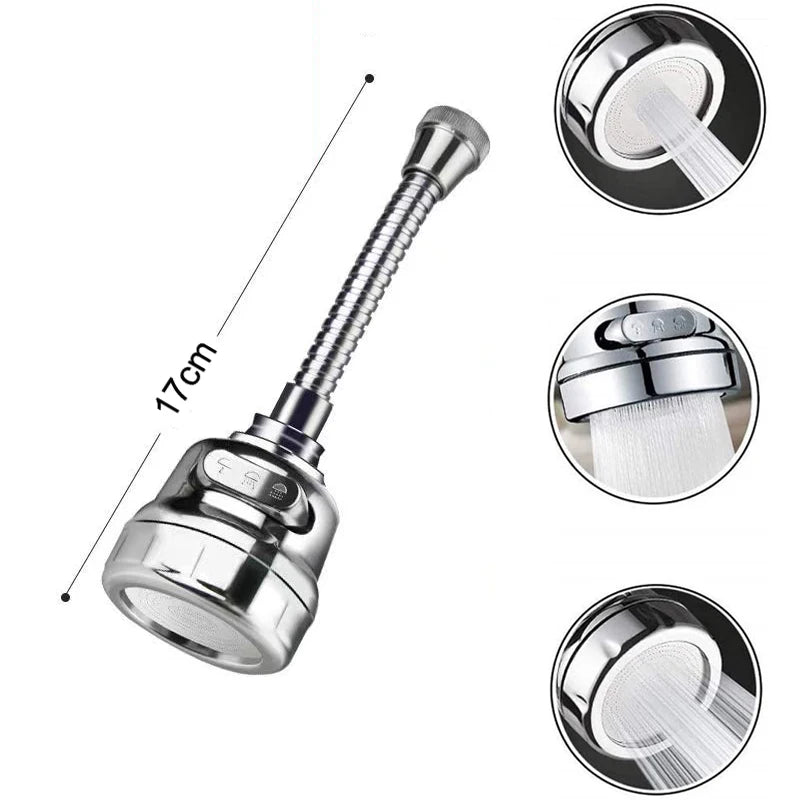 Dimensions 17 cm du long modèle avec 3 têtes du robinet cuisine