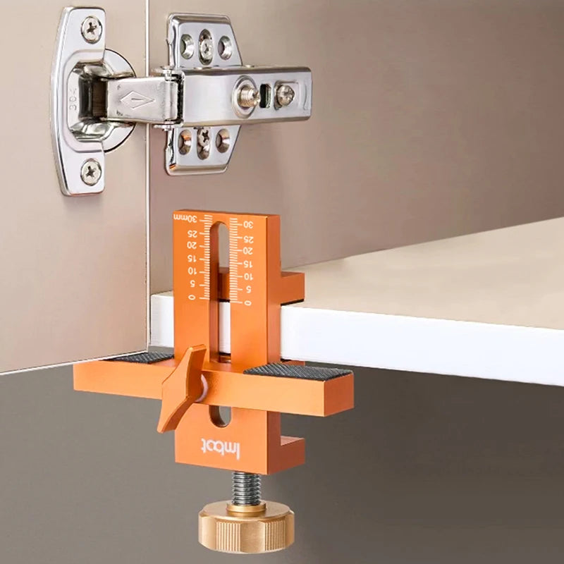 Gabarit de perçage orange supportant portière meuble fixation charnière