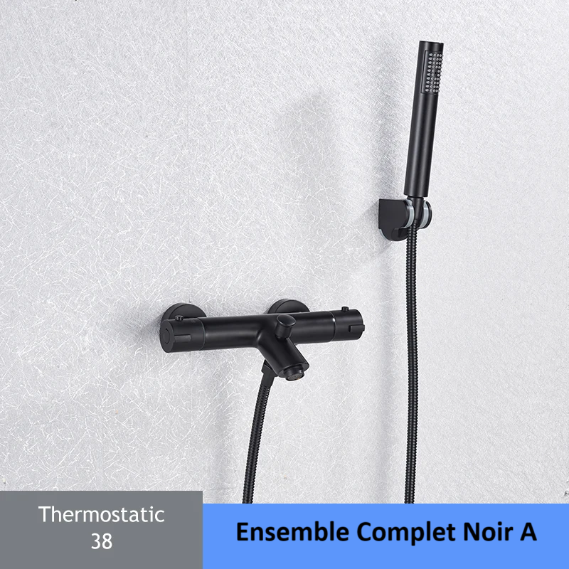 Mitigeur-douche-thermostatique-économie-eau-confortable-douche-système-intelligent-Noir-mat-A-ensemble-complet