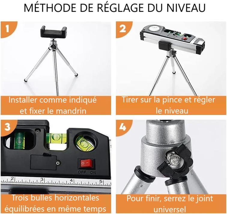 Niveau Laser Multifonction trépied réglage niveau