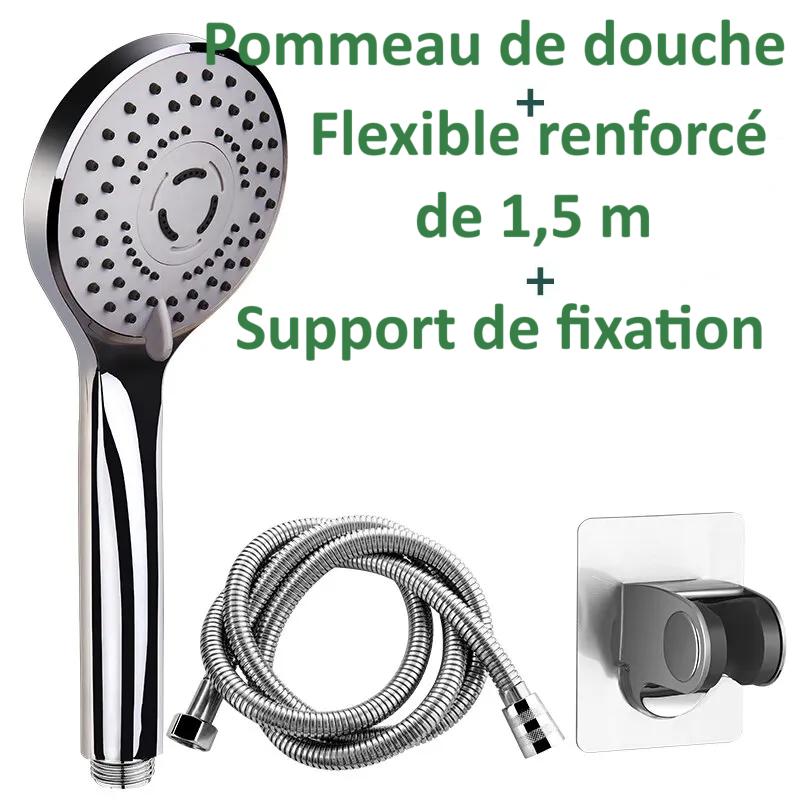 Pommeau de douche, douchette ,flexible renforce et support de fixation