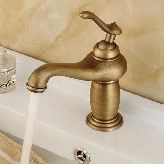 Robinet salle de bain dore antique