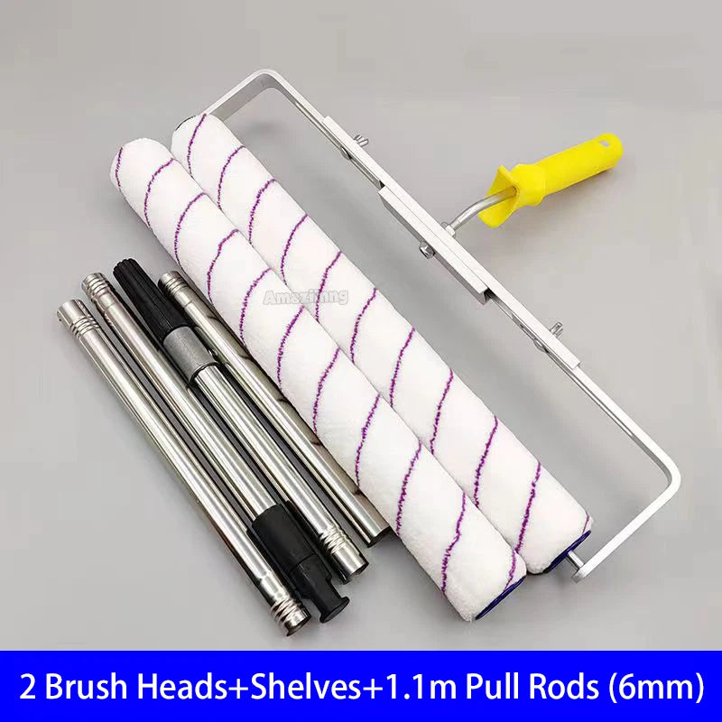 Rouleau peinture à poils courts , manchon+ monture métallique + perche télescopique +brosse