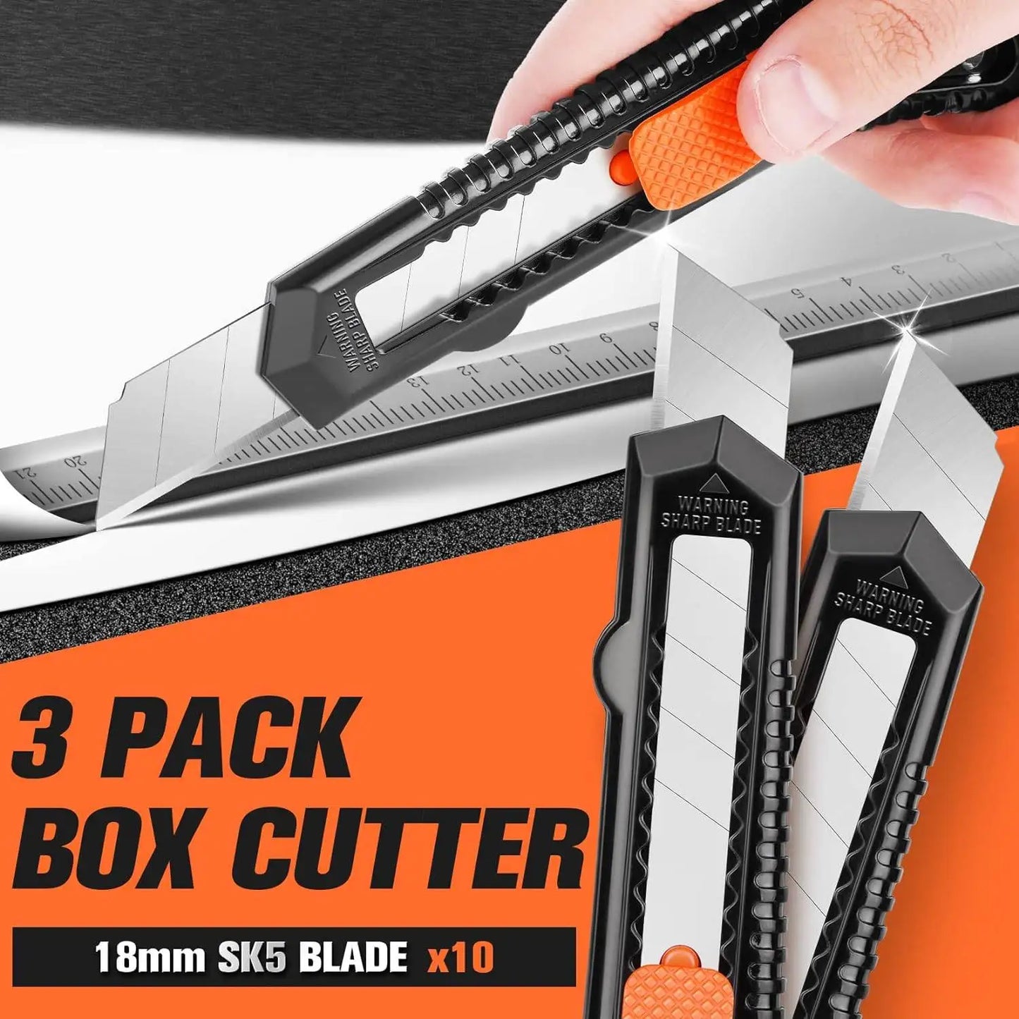Cutter | ProCision-Paquet de 3 cutters utilitaires rétractables.