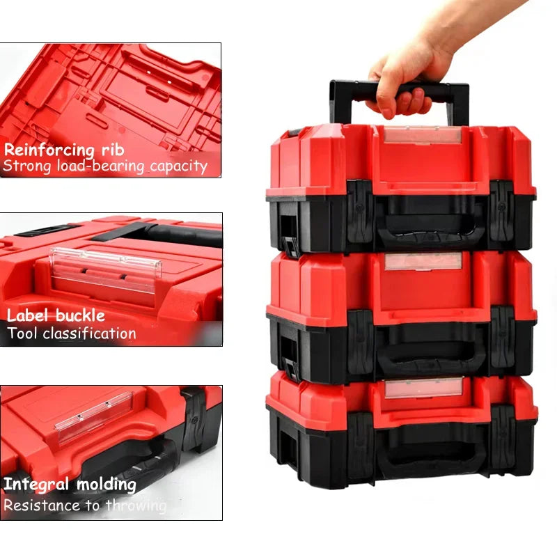 Caisse a outils |L'empilable portable â mallette multifonctionnelle de grande capacitĂ© Ă double couche