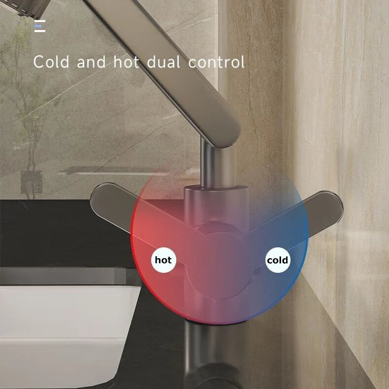Robinet cuisine | Bras Mécanique Rotatif Universel pour cuisine –Double Mode Eau Chaude/Froide