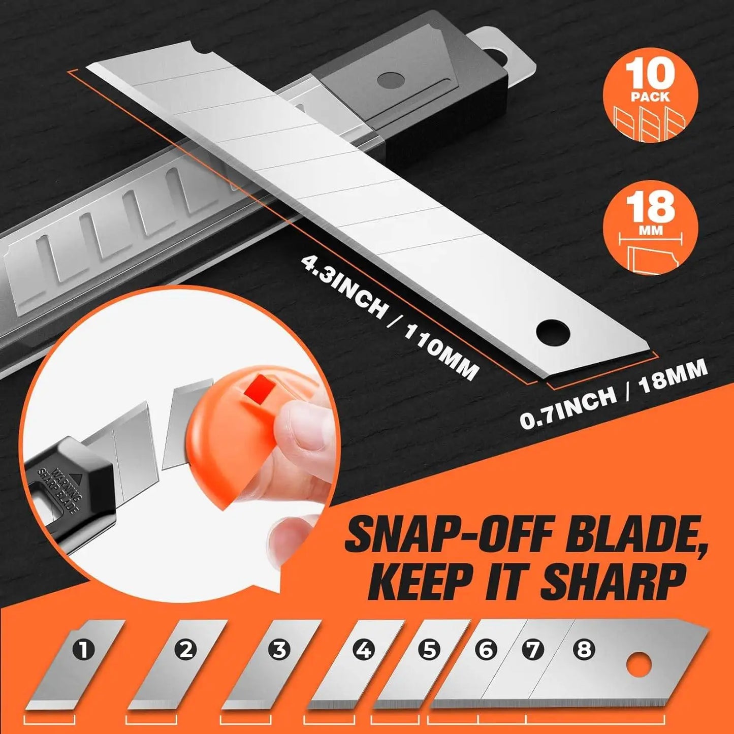 Cutter | ProCision-Paquet de 3 cutters utilitaires rétractables.