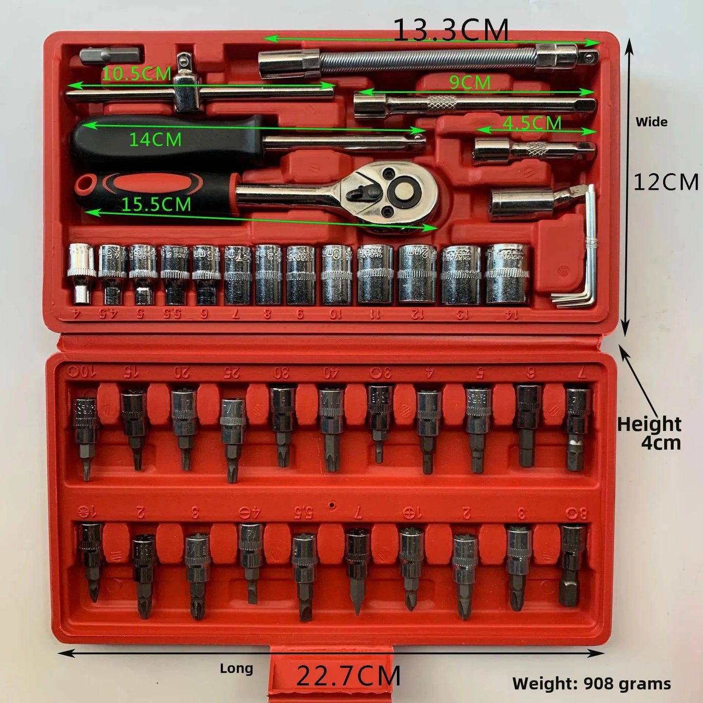 Caisse a outils |Kit d'outils de réparation auto & vélos électriques– 46 pièces