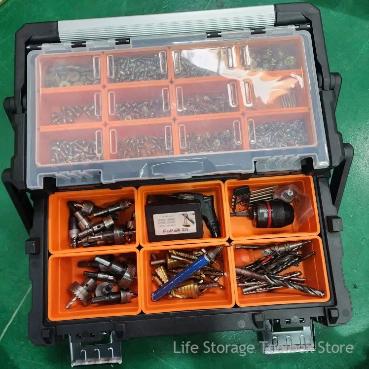 Caisse a outils |caisse a outils à 2 couches Portable grande boîte de rangement