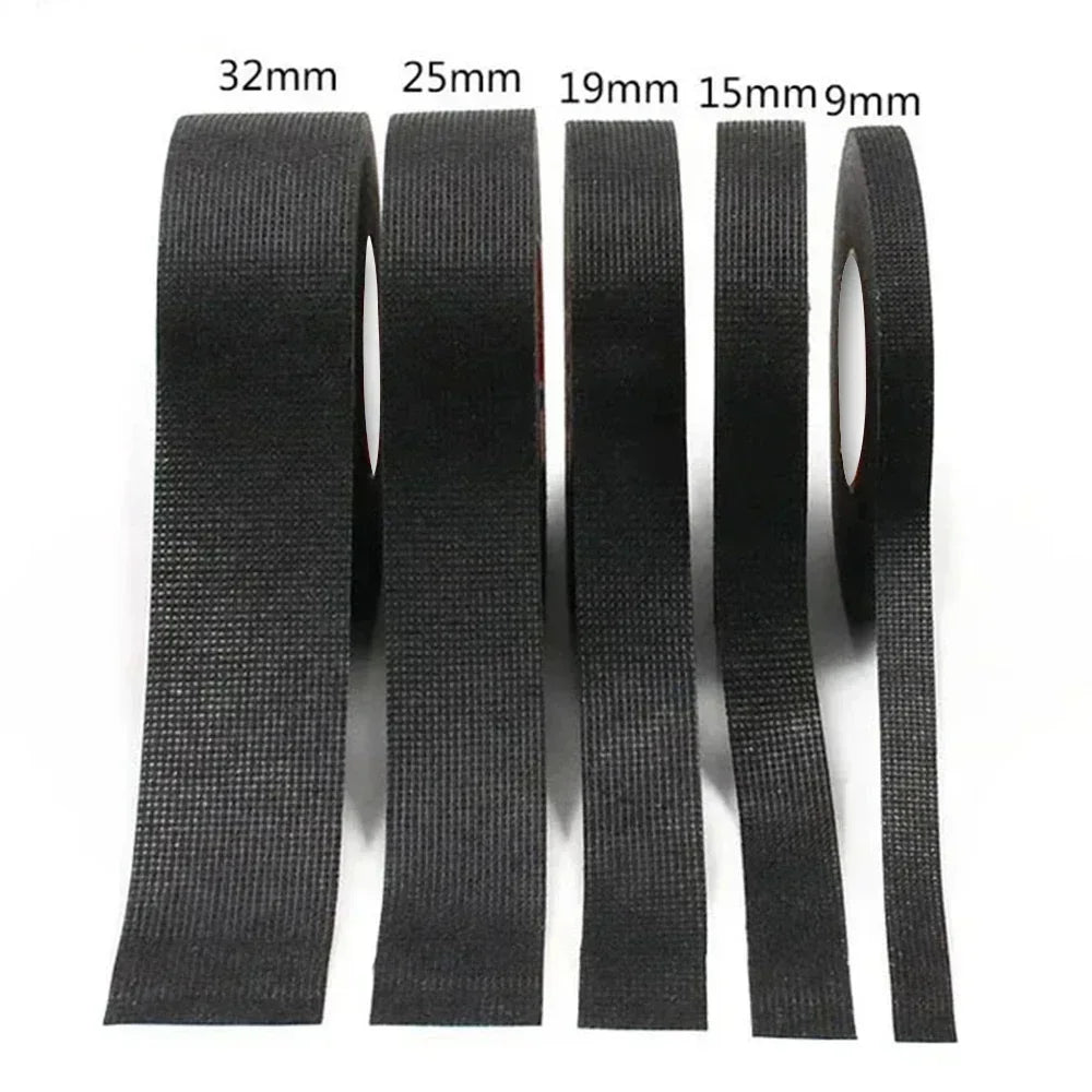 cinq rouleau Ruban adhesif noir , diferentes dimensions