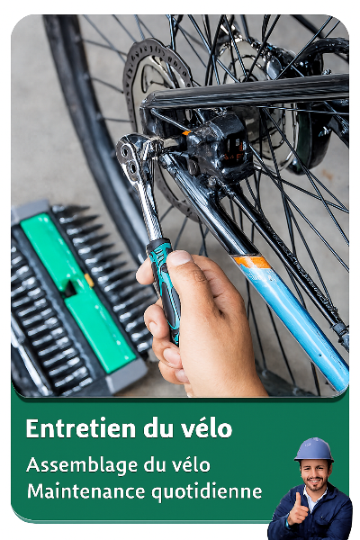 cycliste entretien velo avec jeu CLE A cliquet