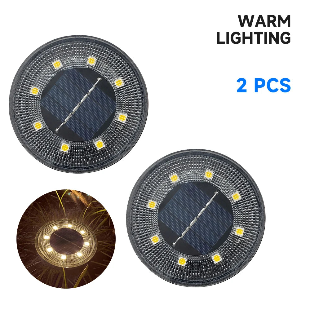 Deux pièces de Lampe solaire exterieur lumière chaude allumées