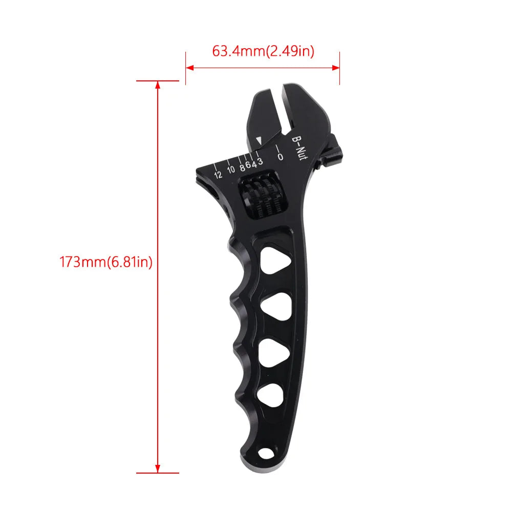 dimensions 173 mm de CLE A molette noire
