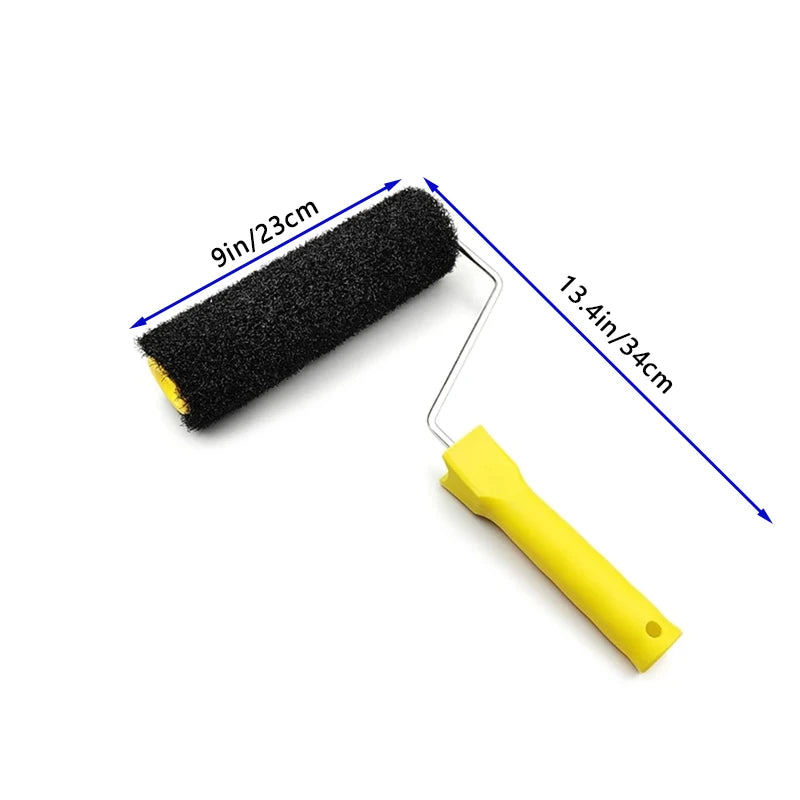 Dimensions de 23 cm du Rouleau peinture à poignée jaune