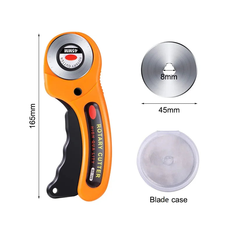 Dimensions du Cutter rotatif orange, deux lames à huit mm
