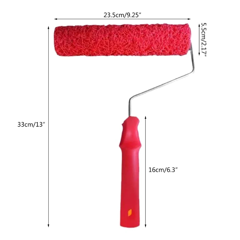 Dimensions du Rouleau peinture rouge avec poignée ergonomique rouge, 23.5 cm