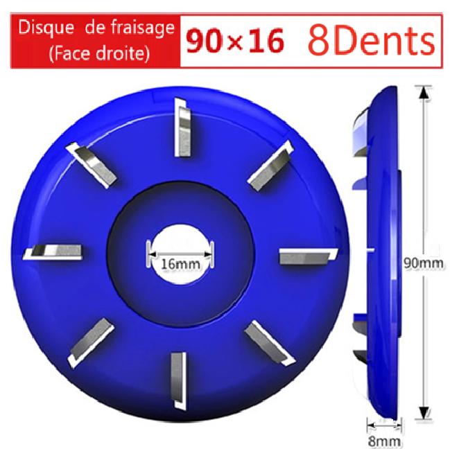disque sculpture bois bleus huit dents dimension profil