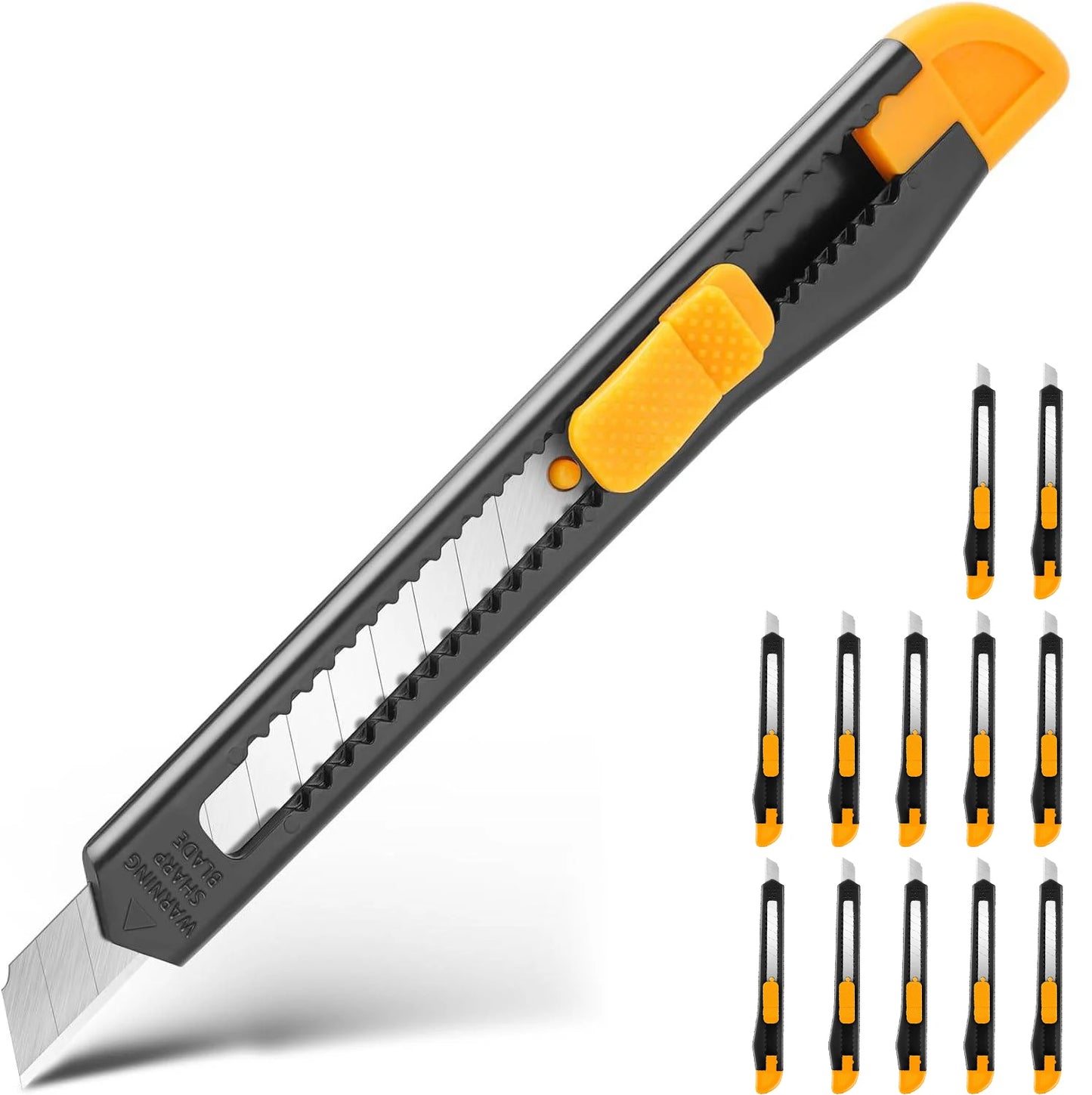 douze Cutter noir et jaune rétractables