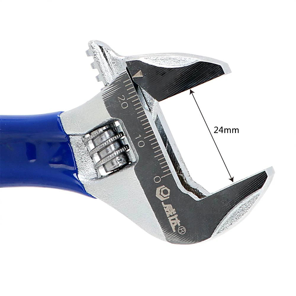 ecartement de 24 mm de la CLE A molette à poignee ergonomique bleue