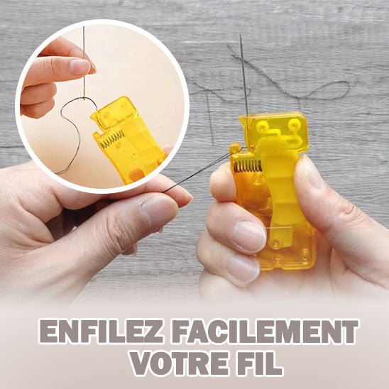 Enfile aiguille jaune, enfilez facilement votre fil