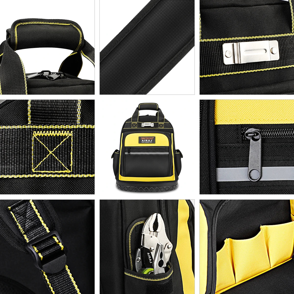 ergonomie net facilite utilisation caisse a outils , Sac à outils noir-jaune