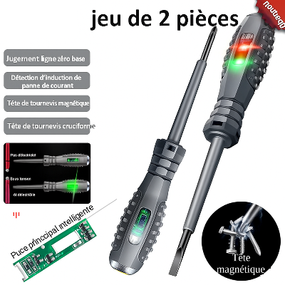 jeu de deux Tournevis stylo électriques à têtes aimantes