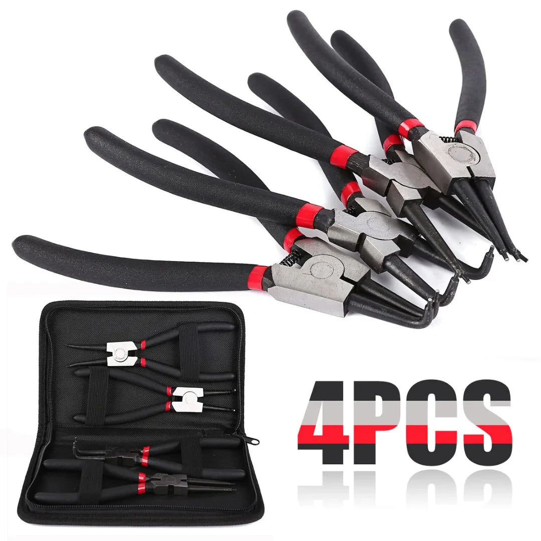 kit de Pince trousse noir pour quatre Pinces à Circlips professionnels