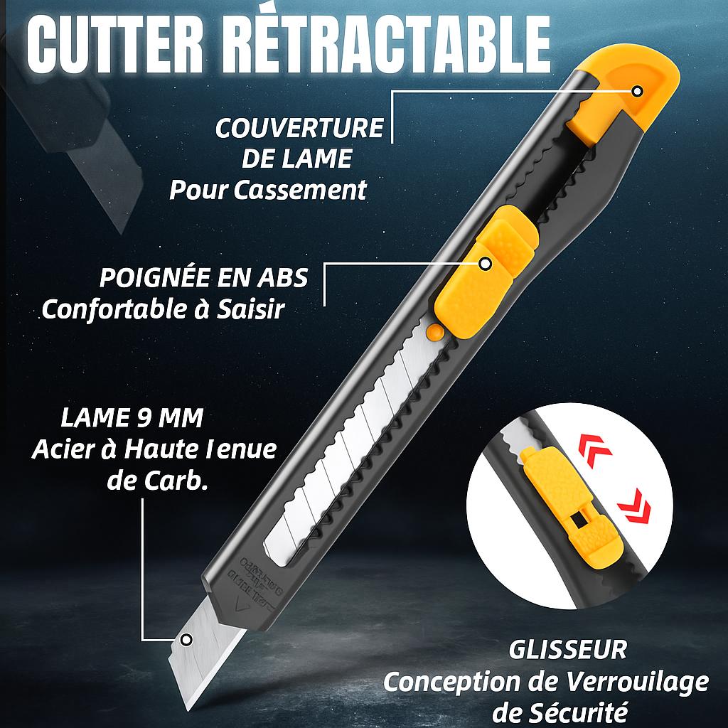 Légende du Cutter noir et jaune rétractables