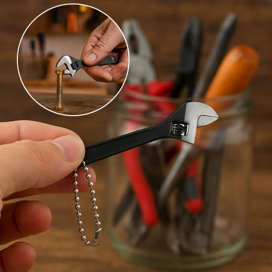 main tient porte cle mini CLE A molette noire