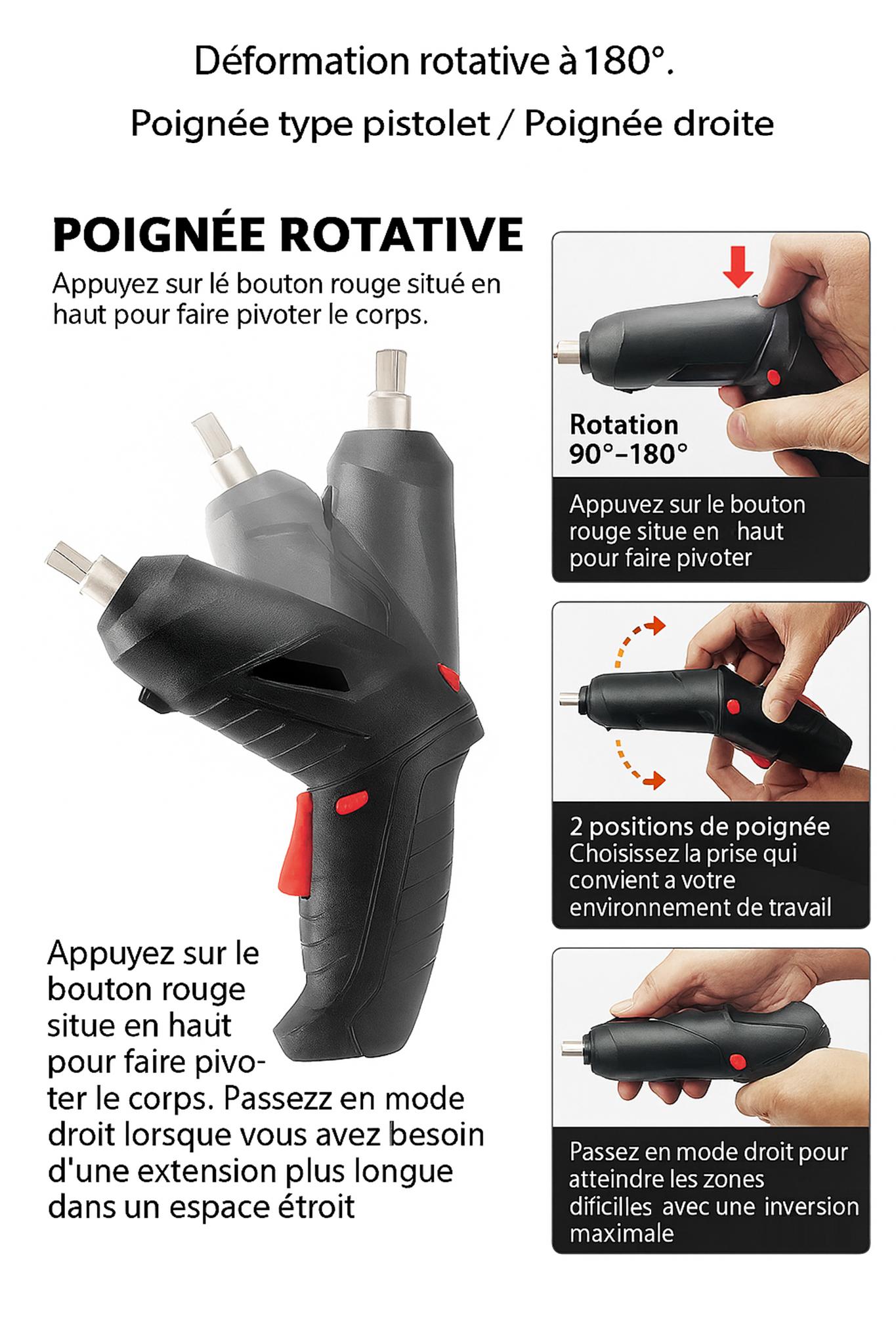 Mode d'emploi du Tournevis electrique noir