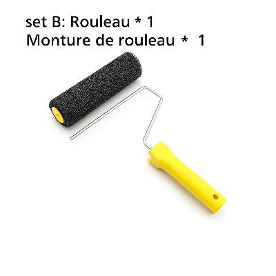 Monture Rouleau peinture noir à poignée jaune
