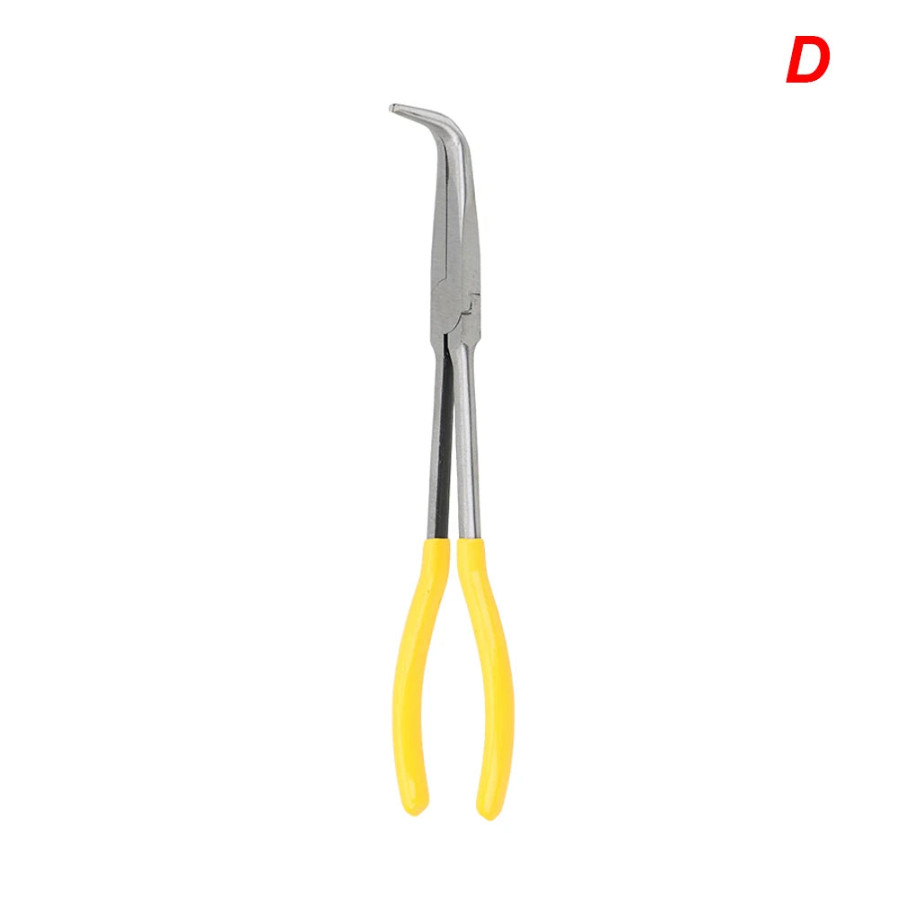 Une pince bec coude, poignée ergonomique jaune