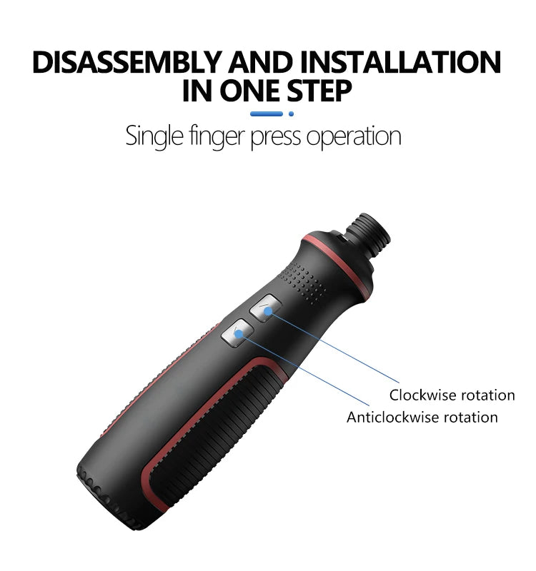 poignee ergonomique du Tournevis electrique Rechargeable USB 3.6V avec lumière LED