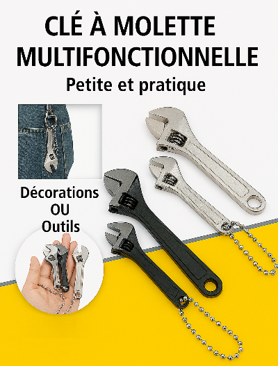 quatre mini CLE A molette, deux noires et deux argentees pour decoration et pour outils