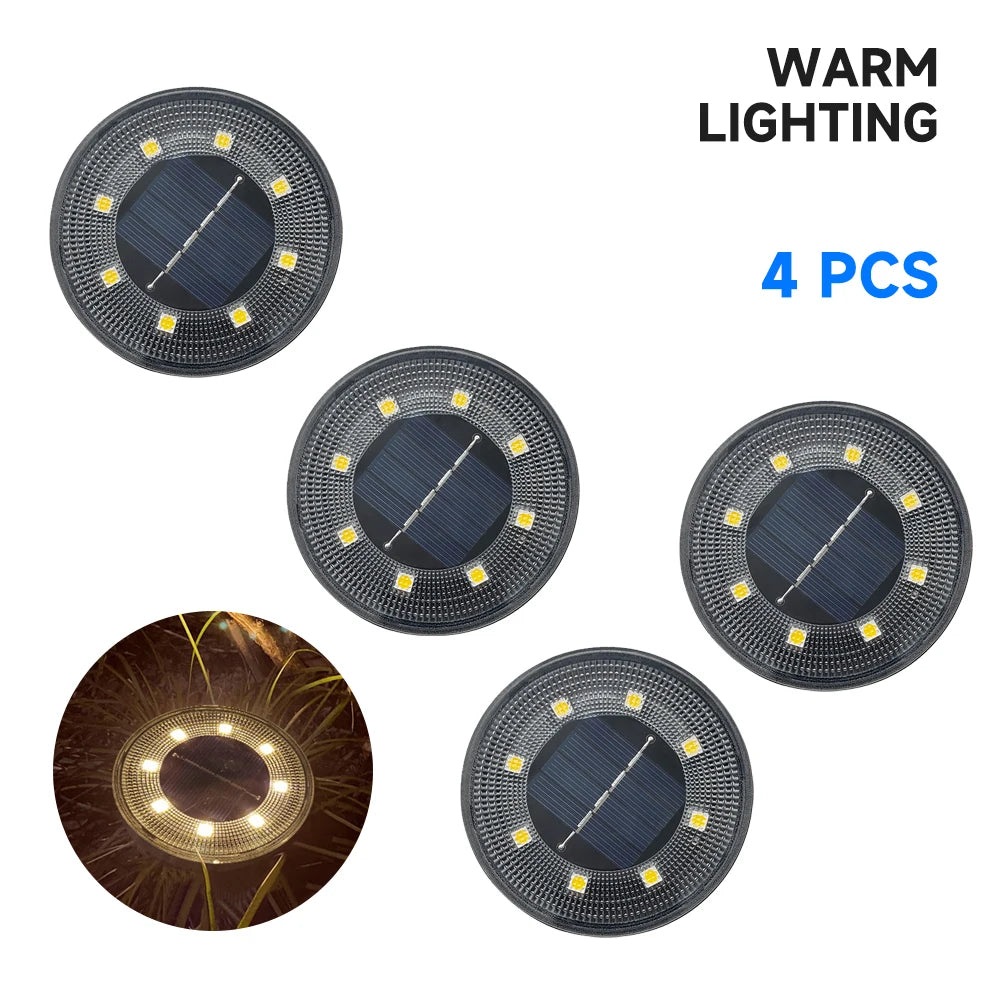 Quatre pièces de Lampe solaire exterieur lumière chaude allumées