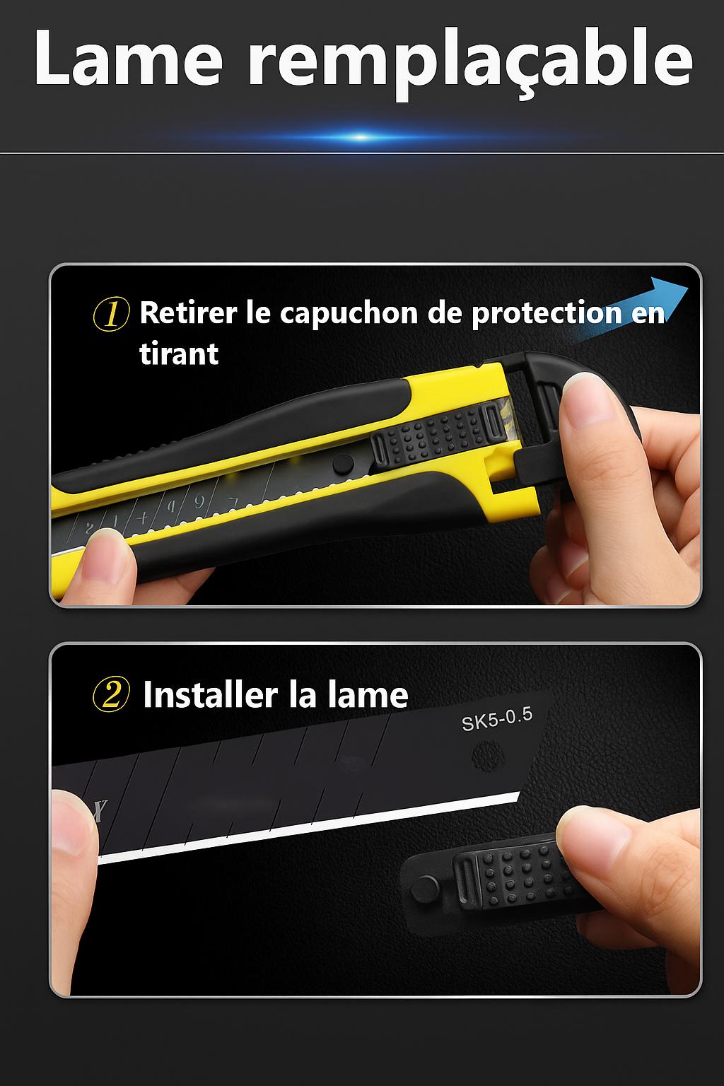 Remplacement de la lame du Cutter jaune-noir
