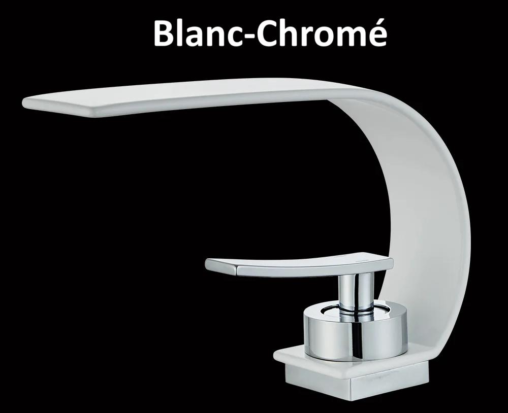 Robinet salle de bain blanc chromé