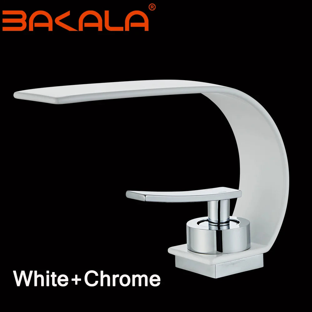 Robinet salle de bain blanc chrome
