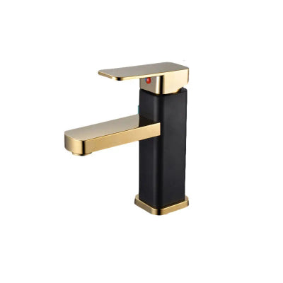 robinet salle de bain noir dore