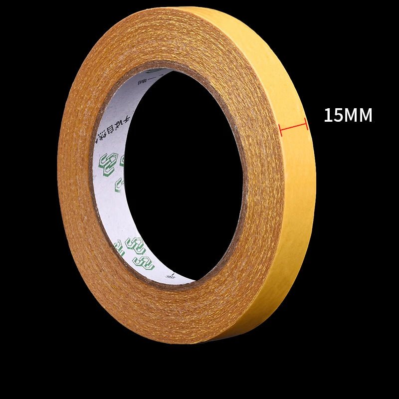 ruban adhesif transparent double faces bobine jaune de 15 mm