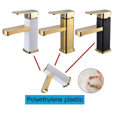 trois robinet salle de bain blanc doré, doré et blanc doré, polyéthylÚne plastic