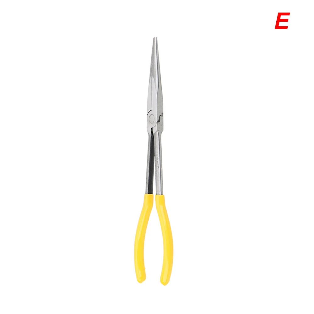 Une pince bec long poignée ergonomique jaune