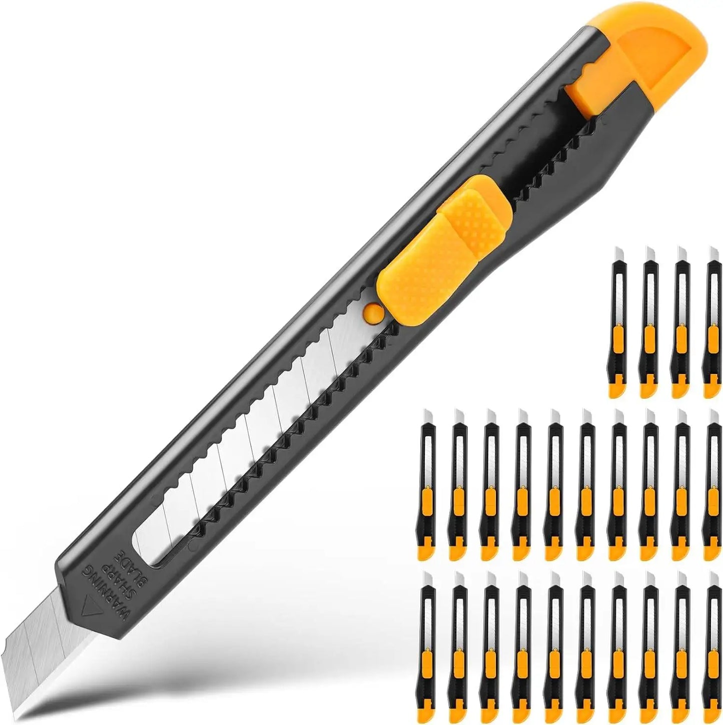 vingt-quatre Cutter noir et jaune rétractables