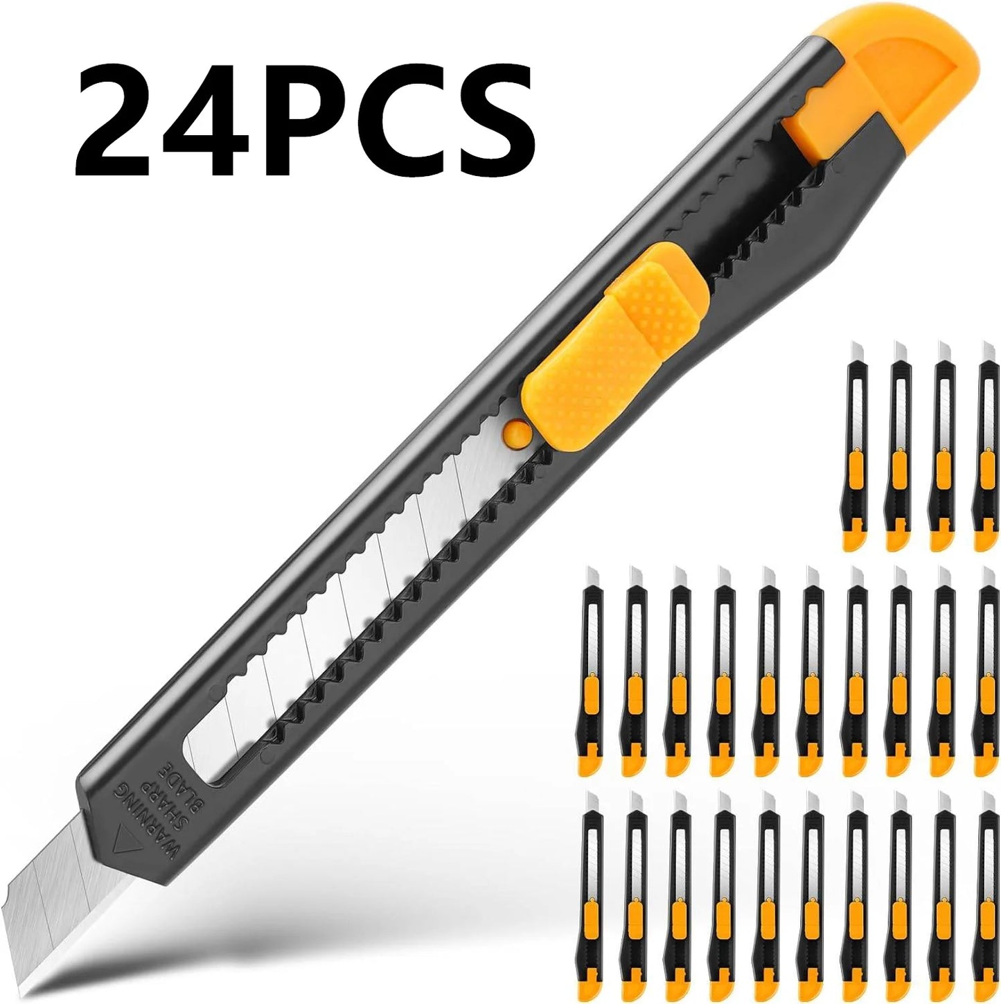 vingt-quatre Cutter noir et jaune rétractables