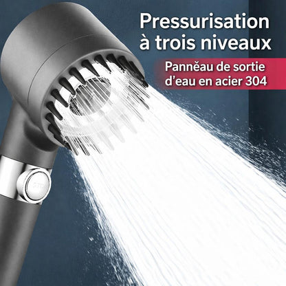 Pommeau de Douche 300 Trous Haute Pression | Jet Pluie Puissant & Économie d'Eau
