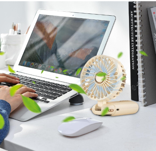 Mini ventilateur portable  | Ventilateur USB portable à main –Pliable , à suspendre autour du cou- Affichage numérique LED,